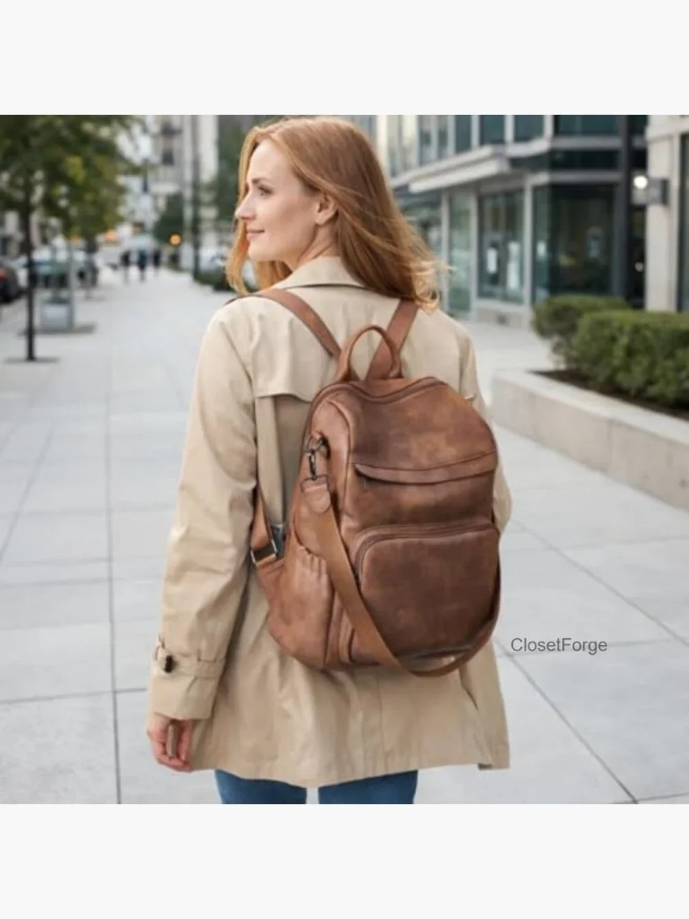 3-in-1 Convertible Vegan Leather Backpack Purse with Hidden Zipper